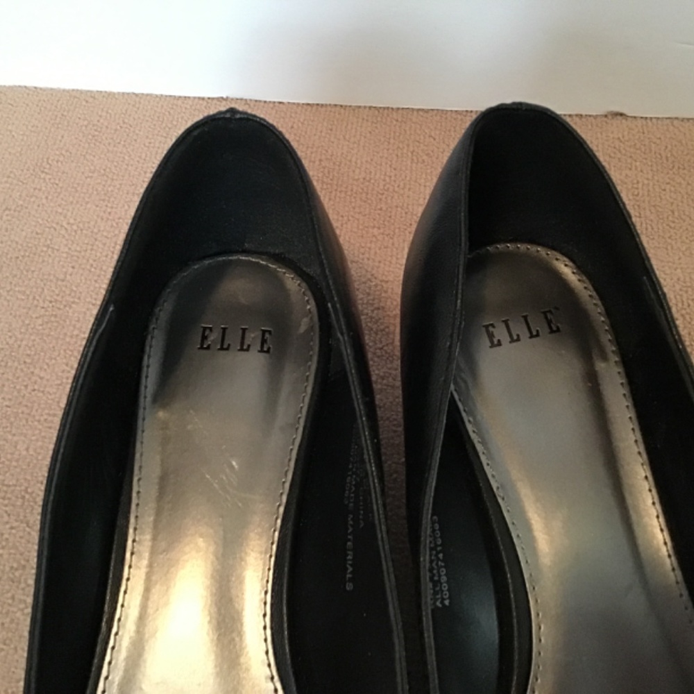 Elle Black wedge with ribbon detail at toe & clear and black bead accent - Picture 5 of 10
